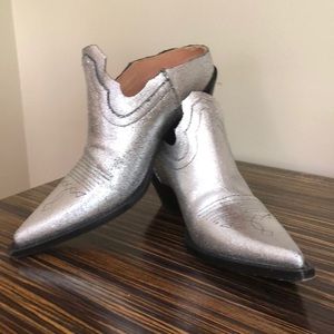 Maison Margiela metallic cowboy mules